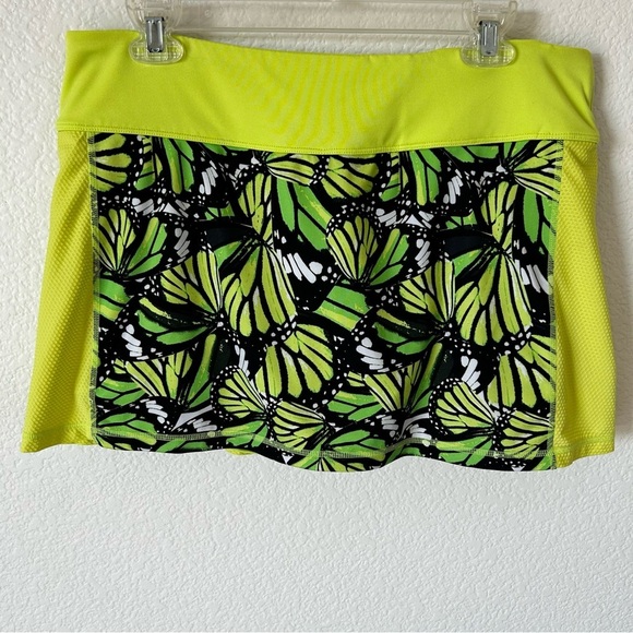Fila Neon Green butterfly Athletic Golfing Skirt with Shorts - Picture 1 of 9